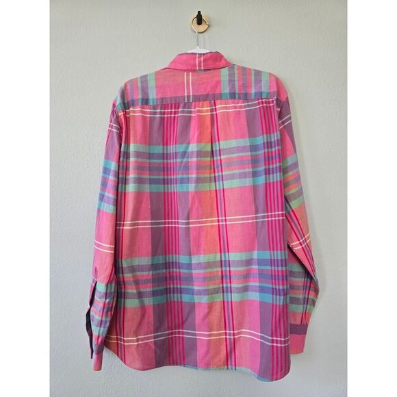 J.Crew Bright Plaid Button-Down Shirt Long Sleeves Men's Size L 100% Cotton - Picture 4 of 8